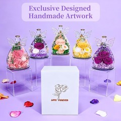Gifts for Women Preserved Rose Forever Flower Eternal Roses in Small, Purple