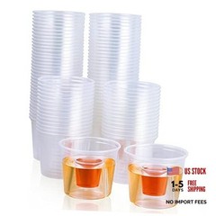 100 Disposable Bomber Cups,4oz Plastic Bomber Shot 100 Count (Pack of 1) Clear