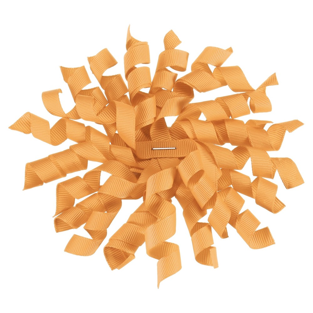 6 Pcs 4 Inch Grosgrain Curly Bows for Gift Wrapping Self-Adhesive Ribbon Yellow
