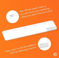 Notsu Weekly Planner Notepad | Tear Off Desk Calendar Pad, Undated | Mini Des…