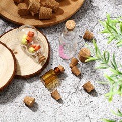 120 Pcs 8 Sizes Tapered Cork Stoppers Wooden Wine Bottle Stopper Natural Wood
