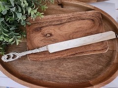 Vintage Ornate Silver Scroll Cake Knife – Elegant Wedding Dessert Server 12″