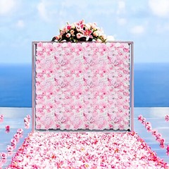 Flower Wall Panel 24″ x 16″ Artificial Roses Dahlias for Wedding & Party TOP