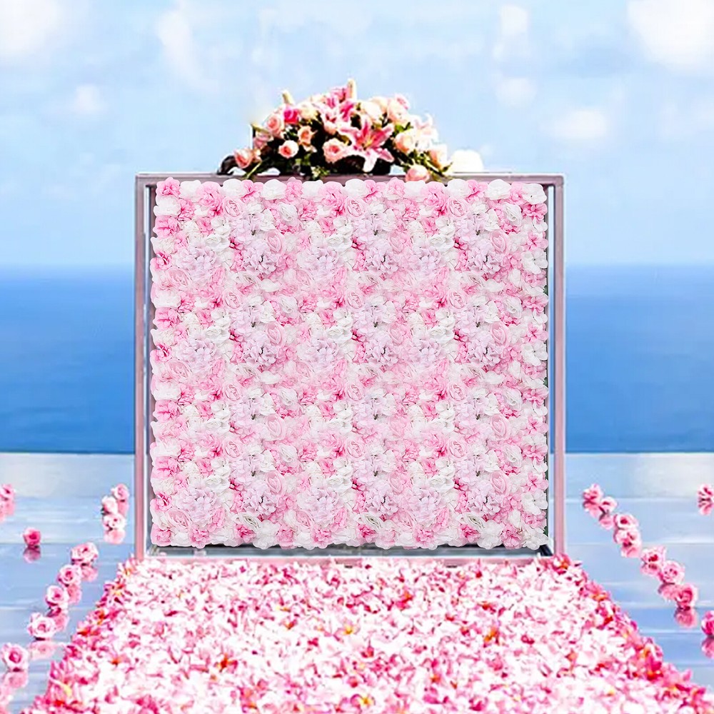 Flower Wall Panel 24″ x 16″ Artificial Roses Dahlias for Wedding & Party TOP