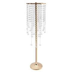 10pc 75cm Large Gold Flower Stand With acrylic Beads Strand Wedding Decor