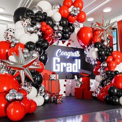 ALL-IN-1 Red Black and White Balloon Arch Kit for Red and Black Birthday Part…