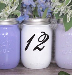 Wedding Table Numbers 1-10,15,20,or 25 Centerpiece Vinyl Sticker Decals (d)