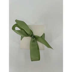 49 Pack White Especially For You Favor Boxes with Green Ribbon 2.5 Inch