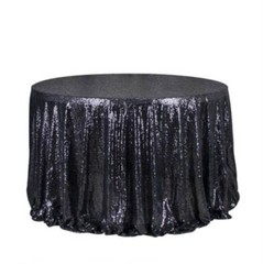 Black Glitter Sequin Tablecloth Birthday Party Wedding Cake Table Cover Decor