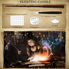 Floating Candles with Wand Remote Timer – 24 Pcs Magic LED Hanging Flameless