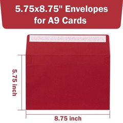 A9 Envelopes Red 5.75×8.75 Invitation A9(5.75×8.75 in) – 50 Pack,