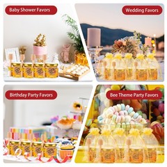 60 Mini Hexagon Glass Honey Jars with Dippers & Lids – Party Favors for Weddings
