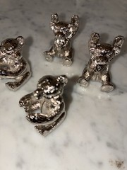 Teddy Bear place card holders silver color set of 4 Lakeland Limited Cumbria