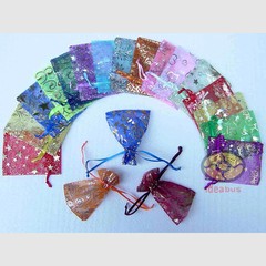 25/50/100/200pcs Print Pattern Organza Pouches Jewelry Wedding Favor Bags 4″x3″-