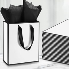 6×2.4×7.8Inch Shopping Bag Ribbon Handle For Wedding Birthday Retail Packaging