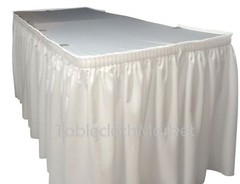 14′ WHITE POLYESTER PLEATED TABLE SKIRT skirting Wedding Trade show Booth