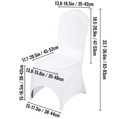 Uimoso 50/100PCS Chair Covers Spandex Folding Banquet White Covers Wedding Party
