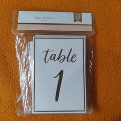 Gold Table Numbers for Wedding Reception Single Sided 1-20 3.5 in x 5 in.