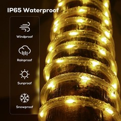 100FT 720 LED Rope Lights Outdoor Waterproof with Remote, 8 Modes and 4 Brigh…