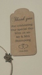 Personalise wedding Thank you vintage/brown/white gift tags 20,50,100,150.