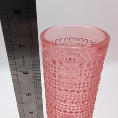 4 Pcs VTG Champagne Flutes, 5 oz Pink Goblet Champagne Glasses, Hobnail Drin..