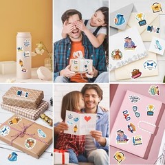 Fathers Day Stickers, 312Pcs Happy Fathers Day Blue Yellow- Father Stickers