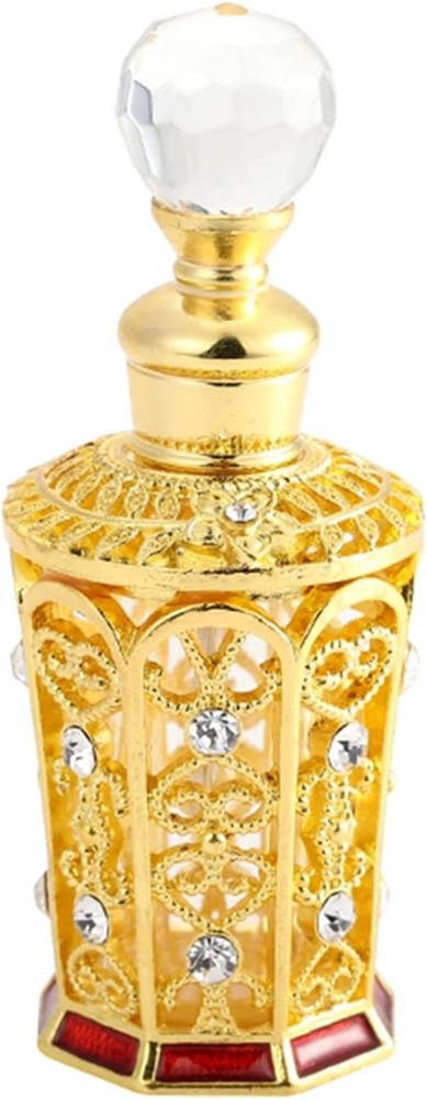 Yetaha Vintage Refillable Empty Perfume Bottles, Jeweled 0.4 Ounces, Golden