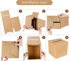 Kraft Card Box Raffle Box Voting Card Receiving Money Holder for Wedding Recepti