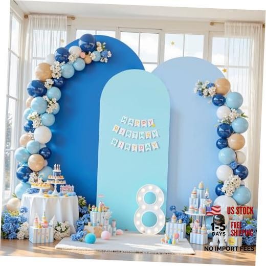 Set of 3 Arch Backdrop Covers(6ft, 5ft, 6FT,5FT,4FT Light Blue+Blue+Dark Blue