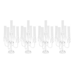 4 pcs 5 Arm Acrylic Candle Holder Freestanding Candle Holder for Wedding Party