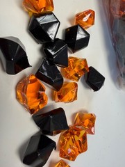 Decorative Acrylic Crystal Gems Colors Ice Rocks orange and black 4 lbs