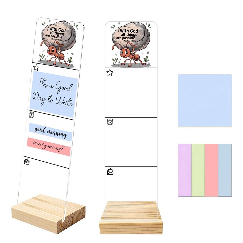 Sticky Notes Monitor Memo Board Acrylic Holder with 12.2 x 3.1 inches, God