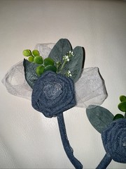 Forever Denim Rose Bridal Bouquet Corsage Boutonnière Wedding Anniversary