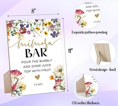 Floral Mimosa Bar Sign, 8 inches x 11 inches, multicolorZJB08