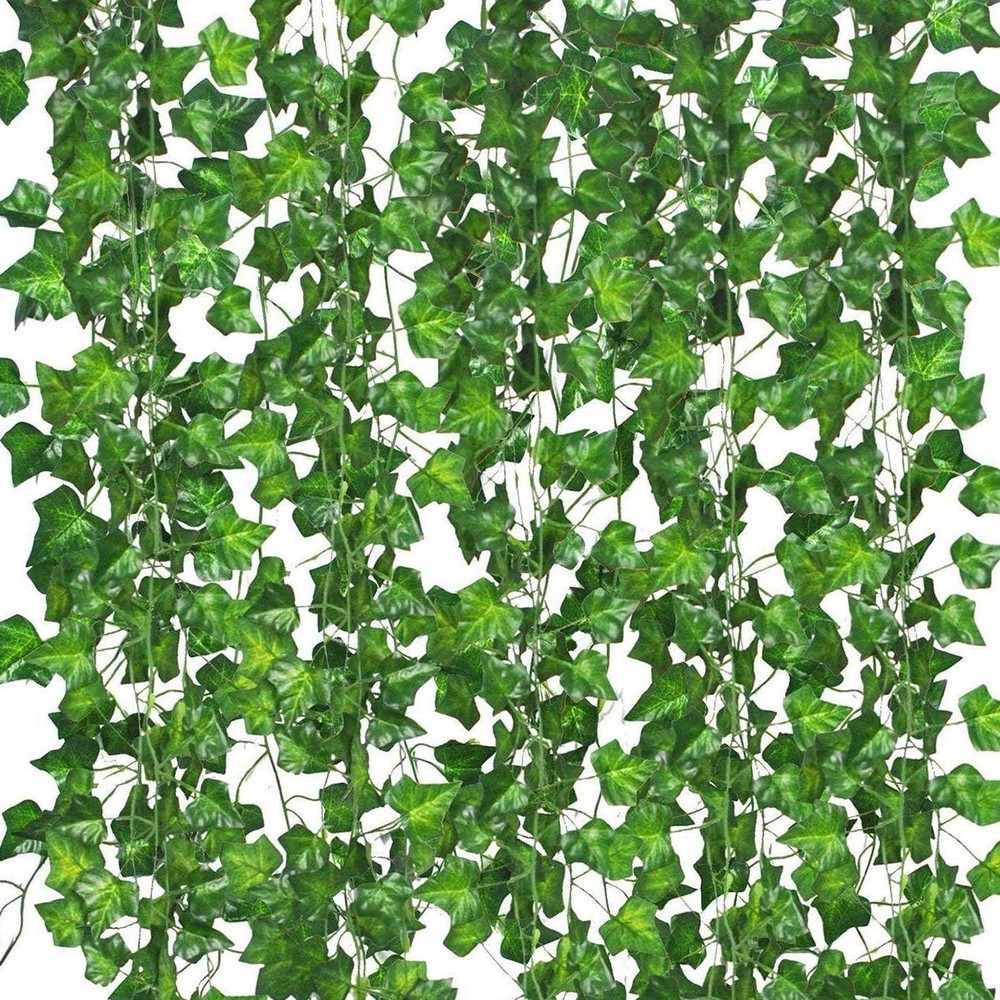 12 Pack Fake Vines for Room Decor Artificial Ivy Garland with 84 ft, Green