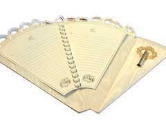 Guest Book White/Gold 15 Pge X 2 14 lne Op21 X 12 Triang Wedding Celebra Party💕