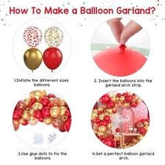 Red and Gold Balloon Arch Kit, 100Pcs Gold Red Balloon Garland Kit Red Gold