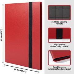 Card Binder, 9 Pocket Trading Card Album Folder, 360 Side Loading Pocket Bind…