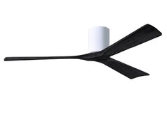 Matthews Fan IR3H-WH-BK-60 Irene-3H three-blade flush mount paddle fan in Gloss