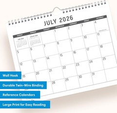 Blue Sky 2026-2027 18 Month Large Print Monthly Academic Year Wall Calendar, Jul