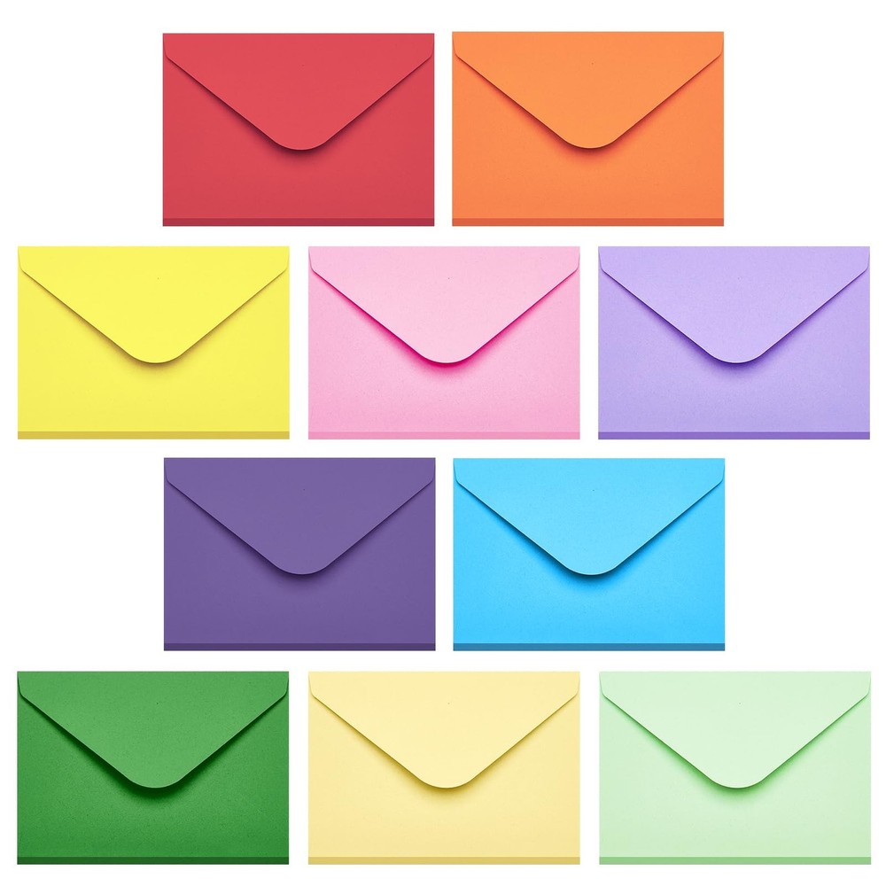 ACSTEP 100PACK Gift Card Envelopes Credit Size 4X2.75 100 PCS, Colorful