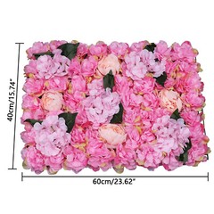 6Pcs Artificial Flower Wall Panels 60*40cm Floral Backdrop Wedding Party Decor