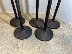 Black Cast Iron Candlesticks Set Of 5 24” 20.5” 17.5” 14.5” 11.5” 3.5” Base