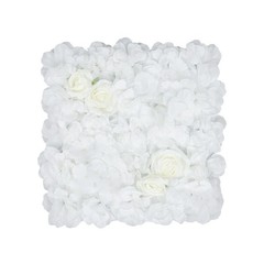6 Pieces Artificial Flower Wall Panel, White Flower Backdrop Wall Decor