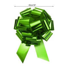 18 Inch Extra Giant Large Pull Bow Christmas Metallic Ribbon Lawn Green