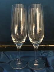 Vintage champagne flutes knife in storage box Wedding Toasting marked Japan