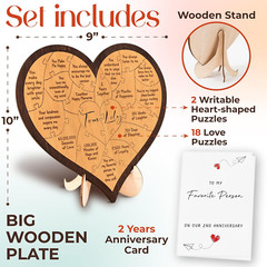 2 Year Anniversary Wooden Gifts for Him Her – Cotton 2Nd Anniversary Wedding Gif