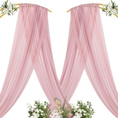 MLMC Dusty Rose Wedding Arch Draping Fabric 4 Panels 29″ x 20 FT Extra Long G…