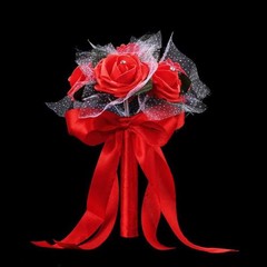 Hand Bunch Bridal Holding Flower Artificial Rose Silk Bouquet Bridesmaid Decor