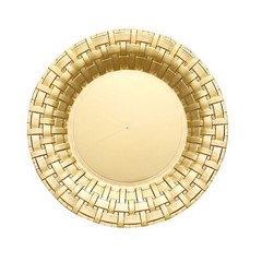 10 pcs Plastic GOLD with Basketweave 10″ PLATES Disposable Party Wedding SALE